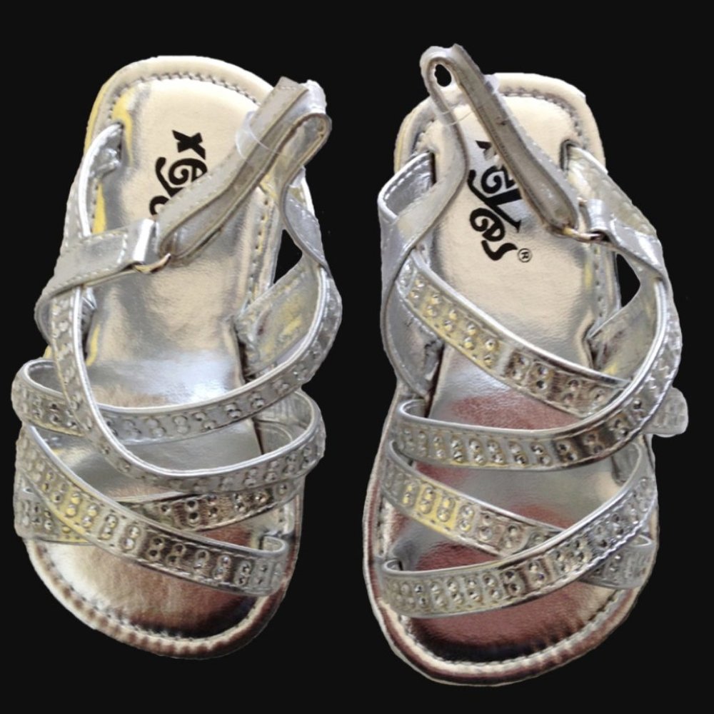 Xeyes Silver Strappy Rhinestone Sandals